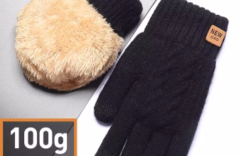Wholesale Fleece Lined Fashion Warm Black Cable Knitted Winter Touch Screen Gloves