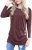 Oritina Women’s Casual Long Sleeve Round Neck Basic Shirt Tops with Button Tunic
