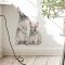 Two cute rabbits Wall sticker Children’s kid’s room home decoration removable wallpaper living room bedroom mural bunny stickers